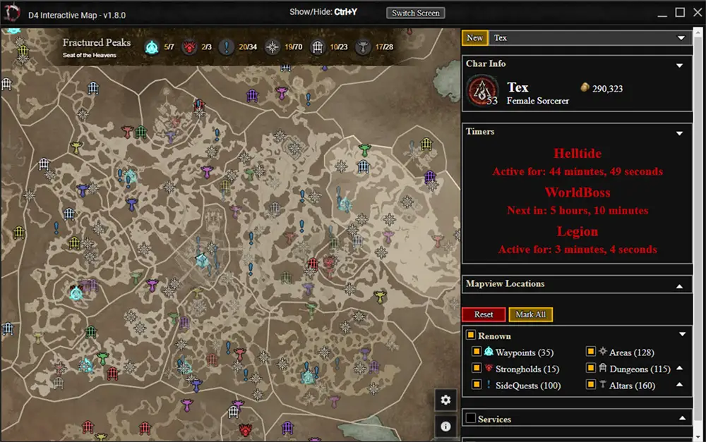 Diablo IV - Interactive Map With Live Players and Timers